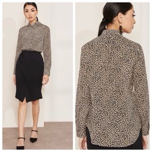Silk Leopard Blouse J Crew Size 2T
